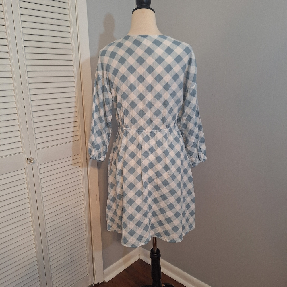 Cato cotton plaid textured dress sz medium *R - Picture 2 of 6